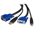 3m パソコン自動切替器専用KVMケーブル 2 in 1 USB/VGA KVMケーブル ブラック USB A / D-Sub 15ピン(オス) - USB B / D-Sub 15ピン(メス) (3m パソコンジドウキリカエキセンヨウKVMケーブル 2 in 1 USB/VGA KVMケーブル ブラック USB A / D-Sub 15ピン(オス) - USB B / D-Sub 15ピン(メス))