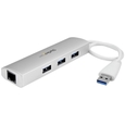 3ポート ポータブル USB 3.0ハブ (ギガビットイーサネット対応LANアダプタ内蔵) シルバー&ホワイト アルミケース (3ポート ポータブル USB 3.0ハブ (ギガビットイーサネット対応LANアダプタ内蔵) シルバー&ホワイト アルミケース)