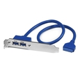 USBケーブル/USB 3.0(5Gbps)/2ポートType-A増設/PCIブラケット設置/マザーボードピンヘッダー接続/SuperSpeed USB 3.2 Gen1 規格準拠/ブルー/PCI ブラケット付属/デュアル USB タイプA - IDC 20ピン/メス - メス (マザーボードピンヘッダー接続USB 3.0 2ポート増設ケーブル PCIブラケット付き 2x USB タイプA メス - IDC 20ピン メス)