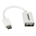 12cm Micro USB OTG変換アダプタ ホワイト マイクロUSBホストケーブル USB A メス - USB Micro-B オス (12cm Micro USB OTG変換アダプタ ホワイト マイクロUSBホストケーブル USB A メス - USB Micro-B オス)