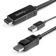 HDMI - DisplayPort変換ケーブル 3m USBバスパワー対応 4K/30Hz HDMIからDiplayPortに変換するアクティブコンバータ (HDMI - DisplayPortヘンカンケーブル 3m USBバスパワータイオウ 4K/30Hz HDMIカラDiplayPortニヘンカンスルアクティブコンバータ)