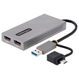 ディスプレイアダプター/USB-C & USB-A接続/デュアルディスプレイ/HDMI(1x 4K30Hz、1x 1080p)/11cmケーブル/Windows & macOS/HDMIグラフィックアダプター/USB 3.0 - HDMI 変換アダプター (ディスプレイアダプター/USB-C & USB-Aセツゾク/デュアルディスプレイ/HDMI(1x 4K30Hz、1x 1080p)/11cmケーブル/Windows & macOS/HDMIグラフィックアダプター/USB 3.0 - HDMI ヘンカンアダプター)