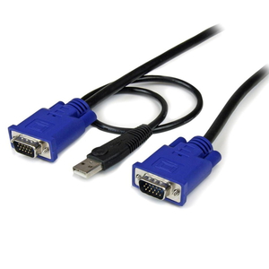 4.5m ウルトラスリム型パソコン自動切替器専用KVMケーブル 2 in 1 USB/VGA KVMケーブル ブラック USB A/D-Sub 15ピン - D-Sub 15ピン (4.5m ウルトラスリム型パソコン自動切替器専用KVMケーブル 2 in 1 USB/VGA KVMケーブル ブラック USB A/D-Sub 15ピン - D-Sub 15ピン)