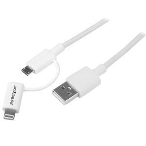 Apple Lightning/ Micro USB - USBケーブル 1m ホワイト iPhone/iPod/iPad/Androidスマホ対応 (Apple Lightning/ Micro USB - USBケーブル 1m ホワイト iPhone/iPod/iPad/Androidスマホ対応)