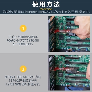 PCI Expressカード/x4/PCIe 3.0 - SFF-8643/PCIe NVMe U.2 SSD