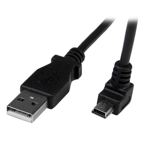 2m USB 2.0 ケーブル タイプA (オス) - ミニB/ L型下向き (オス) ブラック (2m USB 2.0 ケーブル タイプA (オス) - ミニB/ Lガタシタムキ (オス) ブラック)