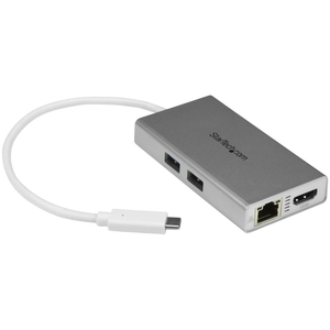 USB Type-C接続ノートパソコン用マルチポートアダプタ シルバー&ホワイト 4K HDMI/USB Power Delivery/USB 3.0 Type-A 2ポート/GbE (USB Type-Cセツゾクノートパソコンヨウマルチポートアダプタ シルバー&ホワイト 4K HDMI/USB Power Delivery/USB 3.0 Type-A 2ポート/GbE)