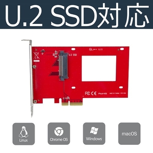 2.5インチU.2 NVMe SSD対応U.2 - PCIe変換アダプタ SFF-8639コネクタ