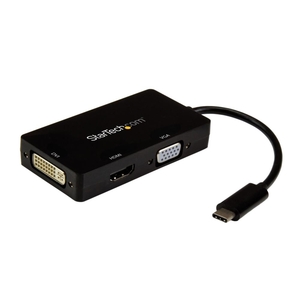 3 in 1 USB Type-Cマルチアダプタ 4K/30Hz USB-C - HDMI/DVI/VGA ブラック (3 in 1 USB Type-Cマルチアダプタ 4K/30Hz USB-C - HDMI/DVI/VGA ブラック)