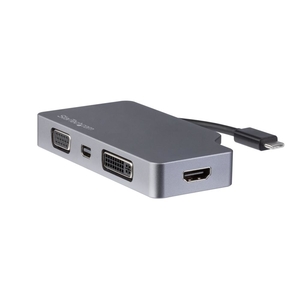 4 in 1 USB Type-Cマルチアダプタ アルミ筐体 USB-C - VGA/ DVI/ 4K HDMI/ mDP スペースグレー (4 in 1 USB Type-Cマルチアダプタ アルミキョウタイ USB-C - VGA/ DVI/ 4K HDMI/ mDP スペースグレー)