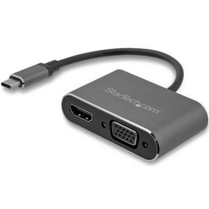 USB-C - VGA/HDMI 変換ディスプレイアダプタ 2 in 1 USB Type-Cマルチアダプター 4K/30Hz アルミケース スペースグレー (USB-C - VGA/HDMI ヘンカンディスプレイアダプタ 2 in 1 USB Type-Cマルチアダプター 4K/30Hz アルミケース スペースグレー)