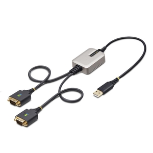 USB - RS232Cシリアル変換ケーブル/ストレート/USB 2.0接続/61cm/2ポート D-Sub 9 ピン/オス-オス/FTDI FT232R/COM番号保持機能/着脱式ねじ ナット付属/ESD保護/各種OS対応/DB9シリアルコンバーター (USB - RS232Cシリアルヘンカンケーブル/ストレート/USB 2.0セツゾク/61cm/1ポート D-Sub 9 ピン/FTDI FT232R/COMバンゴウホジキノウ/チャクダツシキネジ ナットフゾク/ESDホゴ/カクシュOSタイオウ/DB9シリアルコンバーター)