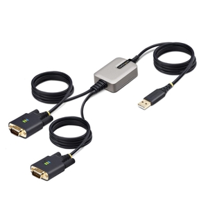 USB - RS232Cシリアル変換ケーブル/ストレート/USB 2.0接続/4m/2ポート D-Sub 9 ピン/オス-オス/FTDI FT232R/COM番号保持機能/着脱式ねじ ナット付属/ESD保護/各種OS対応/DB9シリアルコンバーター (USB - RS232Cシリアルヘンカンケーブル/ストレート/USB 2.0セツゾク/4m/1ポート D-Sub 9 ピン/FTDI FT232R/COMバンゴウホジキノウ/チャクダツシキネジ ナットフゾク/ESDホゴ/カクシュOSタイオウ/DB9シリアルコンバーター)