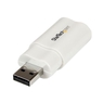USBオーディオ変換アダプタ　USB 2.0 外付けサウンドカード　1x USB A (オス)ー2x 3.5mmミニジャック (メス)　ホワイト (USBオーディオ変換アダプタ　USB 2.0 外付けサウンドカード　1x USB A (オス)ー2x 3.5mmミニジャック (メス)　ホワイト)