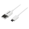 2m ホワイト micro USB2.0ケーブル　USB A(オス)－USB micro-B(オス)...