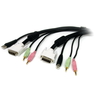 3m USB/DVI-I/オーディオ/マイク 一体型KVMケーブル PCパソコン切替器用USB/DV...