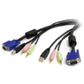 3m USB/VGA/オーディオ/マイク 一体型KVMケーブル PCパソコン切替器用USB/VGA/...