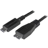 1m ブラック USB 3.1ケーブル Type-C/ USB-C オス (24ピン) - Micr...