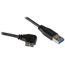 Micro USB 3.0 スリムケーブル 0.5m L型右向きマイクロUSBケーブル USB 3....