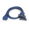 2ポート USB 3.0 パネルマウント型ケーブル 2x USB A メス - 1x IDC 20ピ...