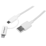 Apple Lightning/ Micro USB - USBケーブル 1m ホワイト iPhon...