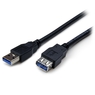 1m USB 3.0 延長ケーブル タイプA(オス) - タイプA(メス) ブラック