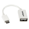 12cm Micro USB OTG変換アダプタ ホワイト マイクロUSBホストケーブル USB A...
