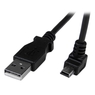 2m USB 2.0 ケーブル タイプA (オス) - ミニB/ Lガタシタムキ (オス) ブラック
