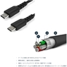 2m USB Type-C ケーブル ブラック USB 2.0ジュンキョデータ&ジュウデンケーブル